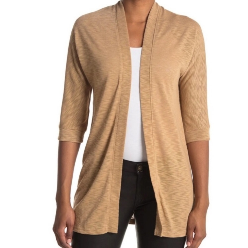 New Laundry by Shelli Segal Dolman Sleeve Knit Cardigan In Camel